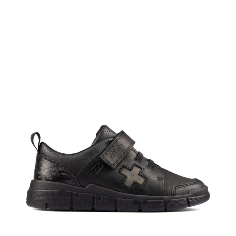 Codificar Flash Niño Cuero Negro Clarks Cuero Negro