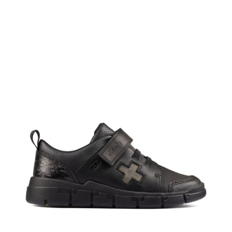 Codificar Flash Niño Cuero Negro Clarks Cuero Negro