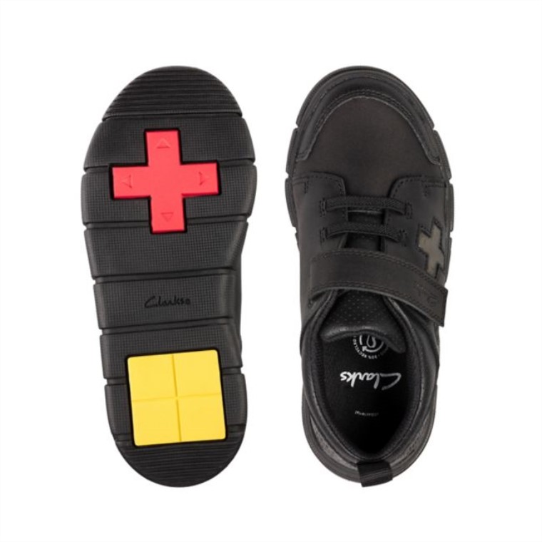 Codificar Flash Niño Cuero Negro Clarks Cuero Negro