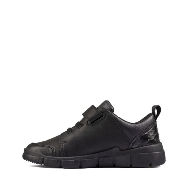 Codificar Flash Niño Cuero Negro Clarks Cuero Negro