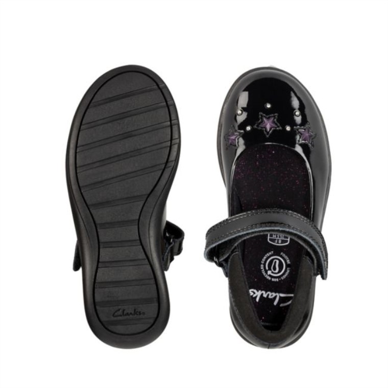 Grabar Brillante Niño Pequeño Charol Negro Charol Negro Clarks