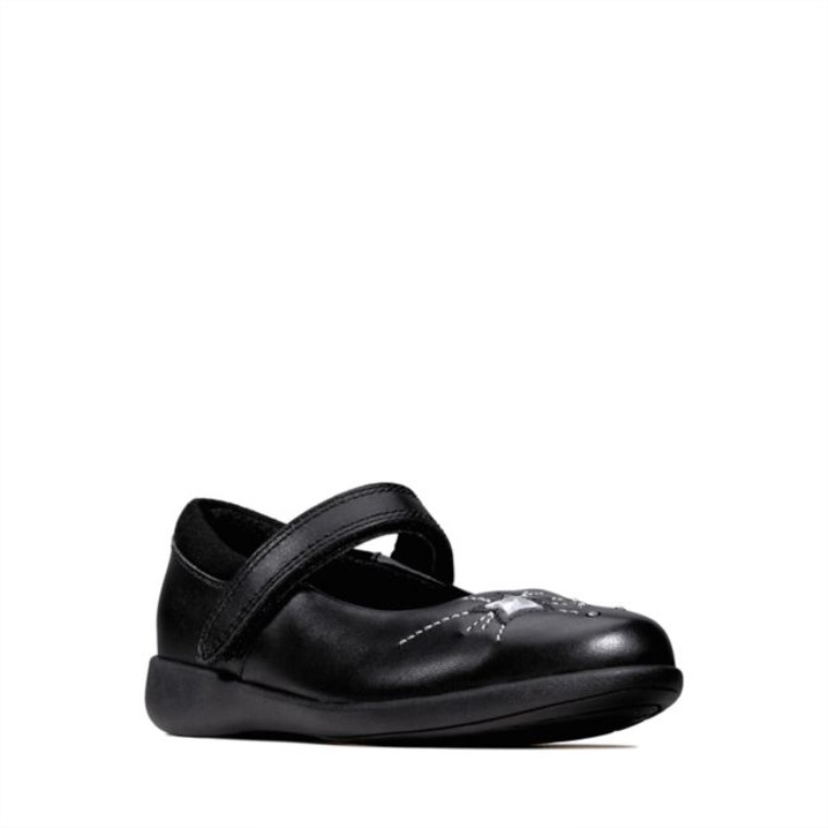 Etch Chispa Niño Cuero Negro Clarks Cuero Negro