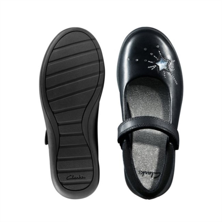 Etch Chispa Niño Cuero Negro Clarks Cuero Negro