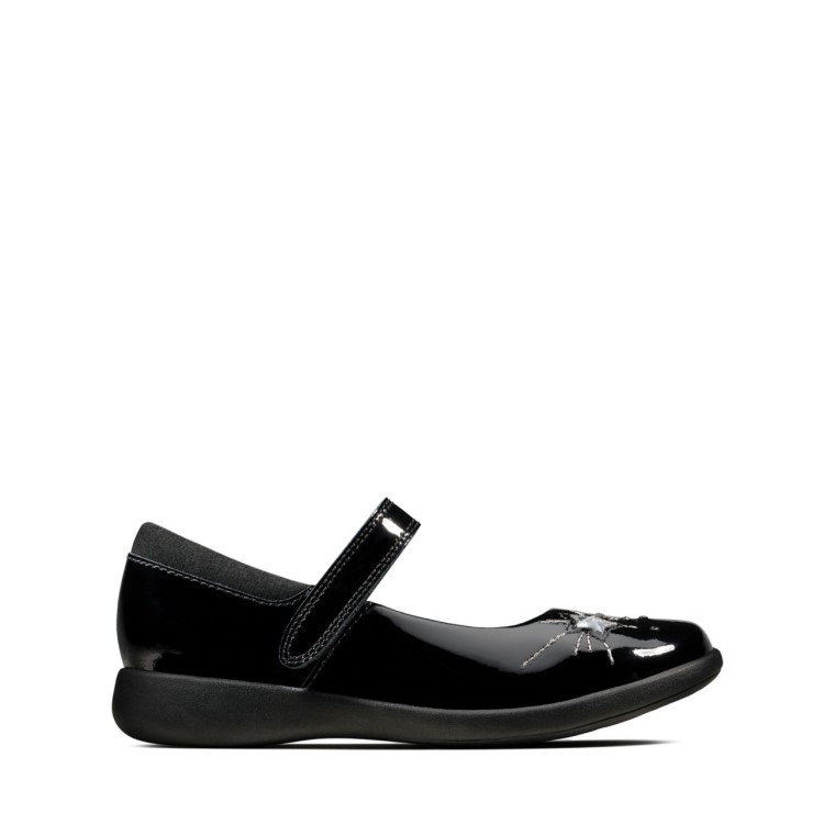 Grabado Chispa Niño Charol Negro Clarks Charol Negro