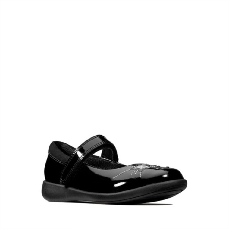 Grabado Chispa Niño Charol Negro Clarks Charol Negro