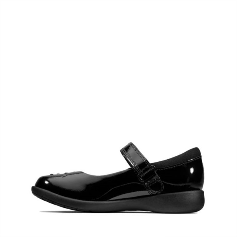 Grabado Chispa Niño Charol Negro Clarks Charol Negro