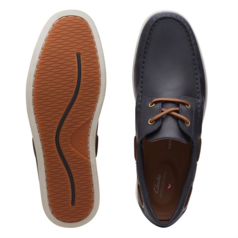 Ferius Coast Cuero Azul Oscuro Clarks Cuero Azul Oscuro