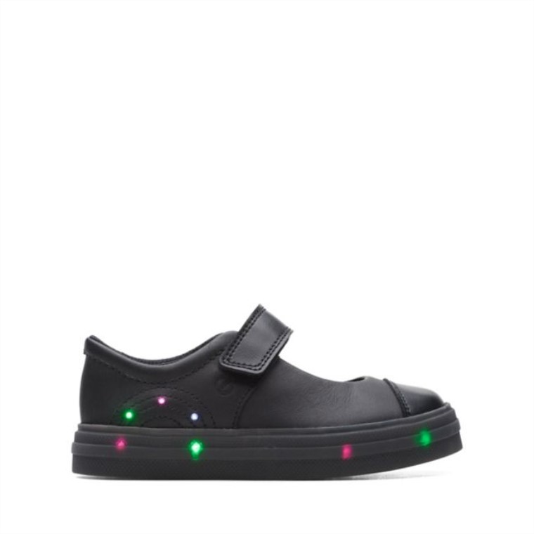 Bengala Brillo Niño Cuero Negro Cuero Negro Clarks