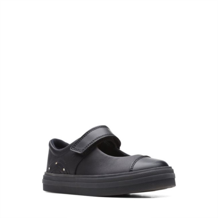 Bengala Brillo Niño Cuero Negro Cuero Negro Clarks