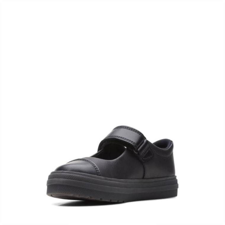 Bengala Brillo Niño Cuero Negro Cuero Negro Clarks