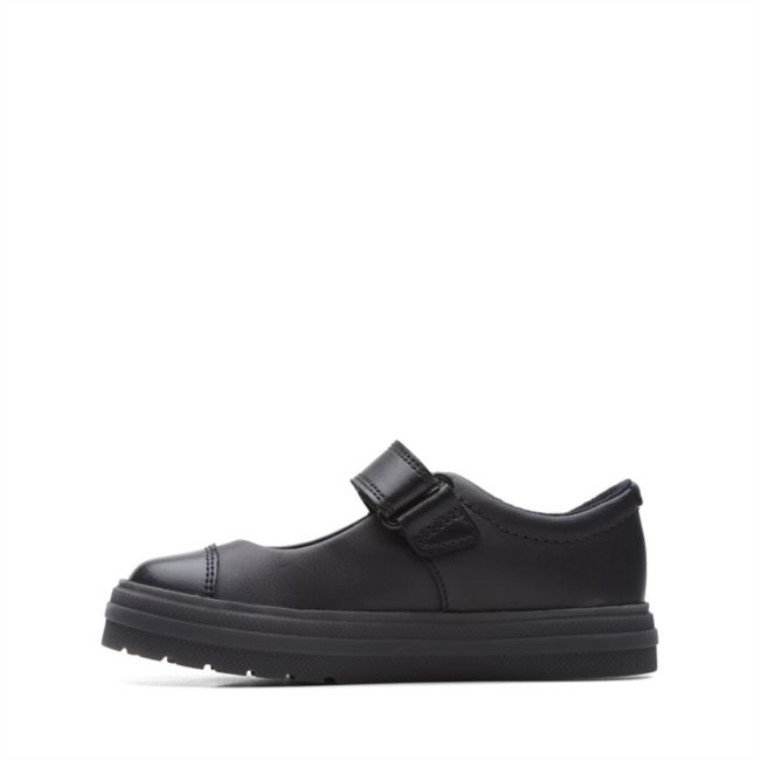 Bengala Brillo Niño Cuero Negro Cuero Negro Clarks