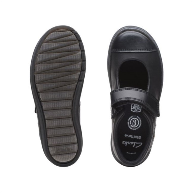 Bengala Brillo Niño Cuero Negro Cuero Negro Clarks