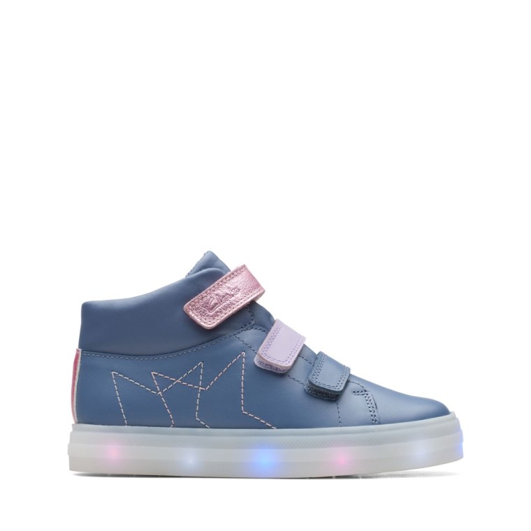 Flare Show Kid Cuero Azul Claro Clarks Cuero Azul Claro