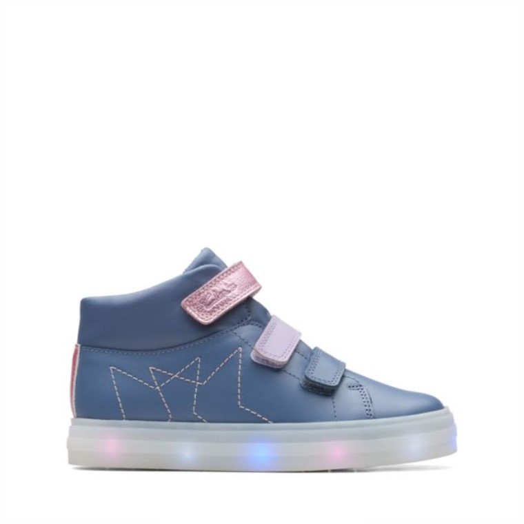 Flare Show Kid Cuero Azul Claro Clarks Cuero Azul Claro