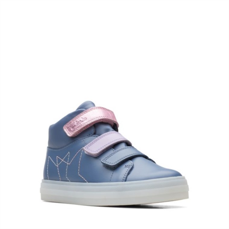 Flare Show Kid Cuero Azul Claro Clarks Cuero Azul Claro