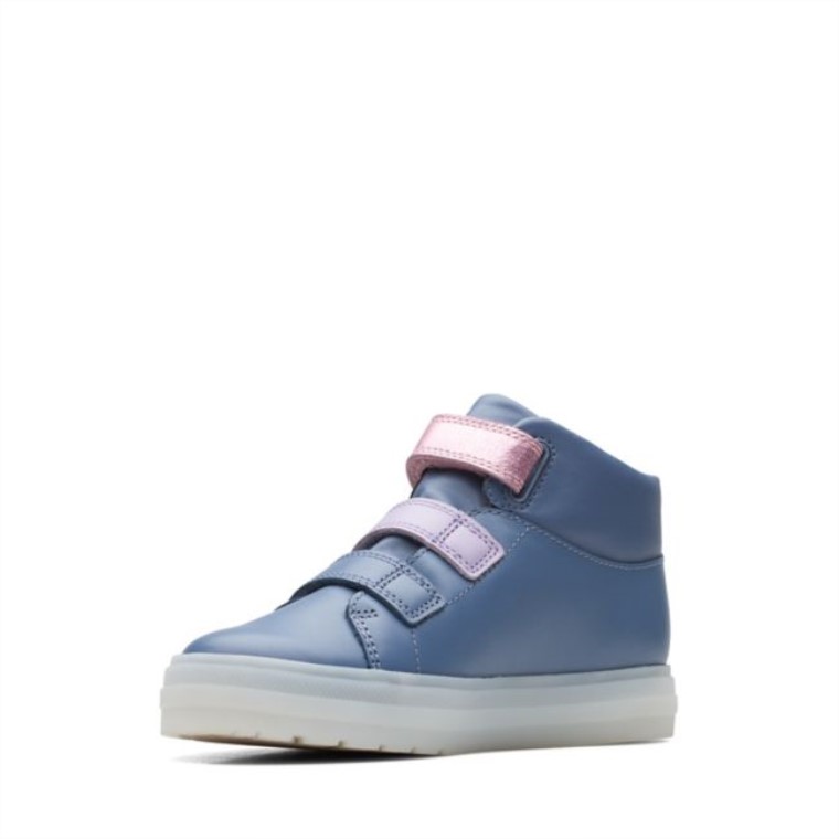Flare Show Kid Cuero Azul Claro Clarks Cuero Azul Claro