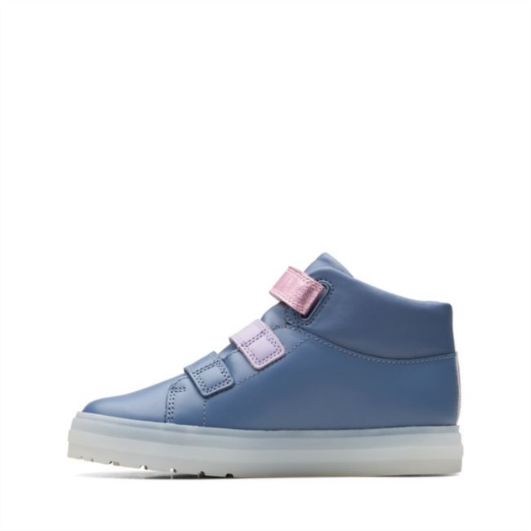 Flare Show Kid Cuero Azul Claro Clarks Cuero Azul Claro