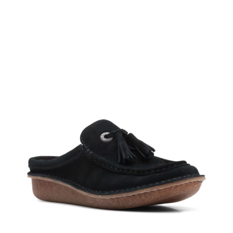 Fun Ny Clog Gamuza Negra Clarks Gamuza Negra