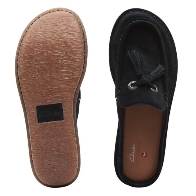 Fun Ny Clog Gamuza Negra Clarks Gamuza Negra
