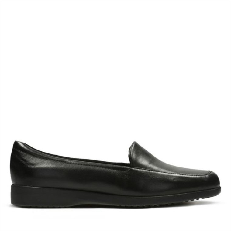 Georgia Cuero Negro Clarks Cuero Negro