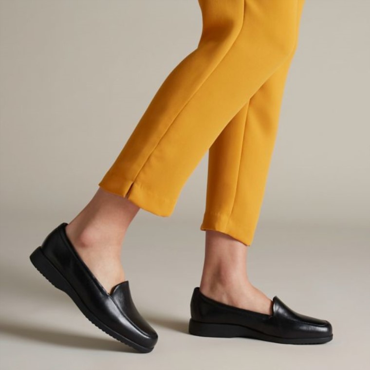 Georgia Cuero Negro Clarks Cuero Negro