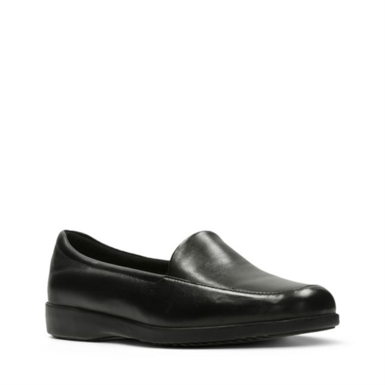 Georgia Cuero Negro Clarks Cuero Negro