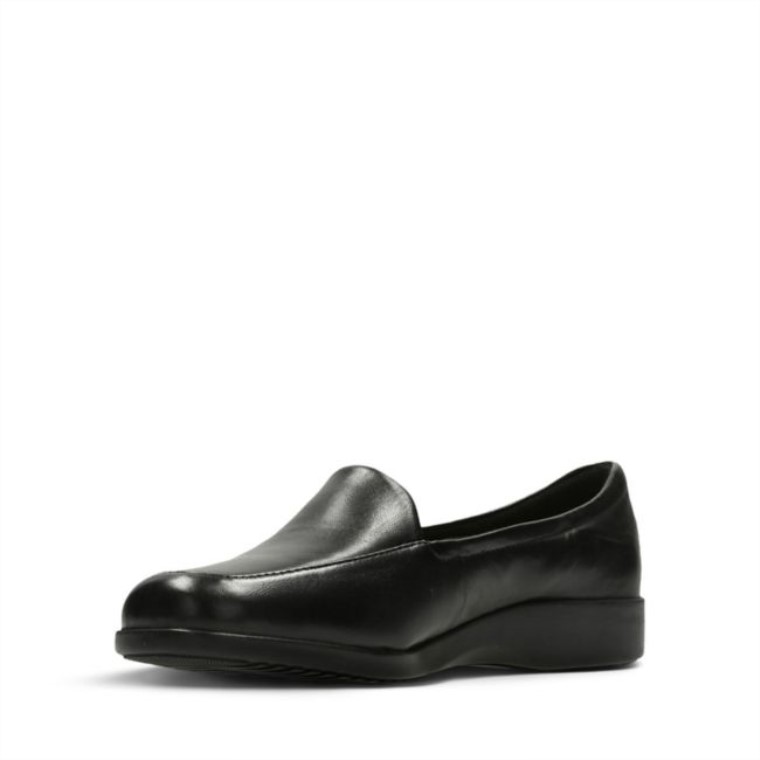 Georgia Cuero Negro Clarks Cuero Negro