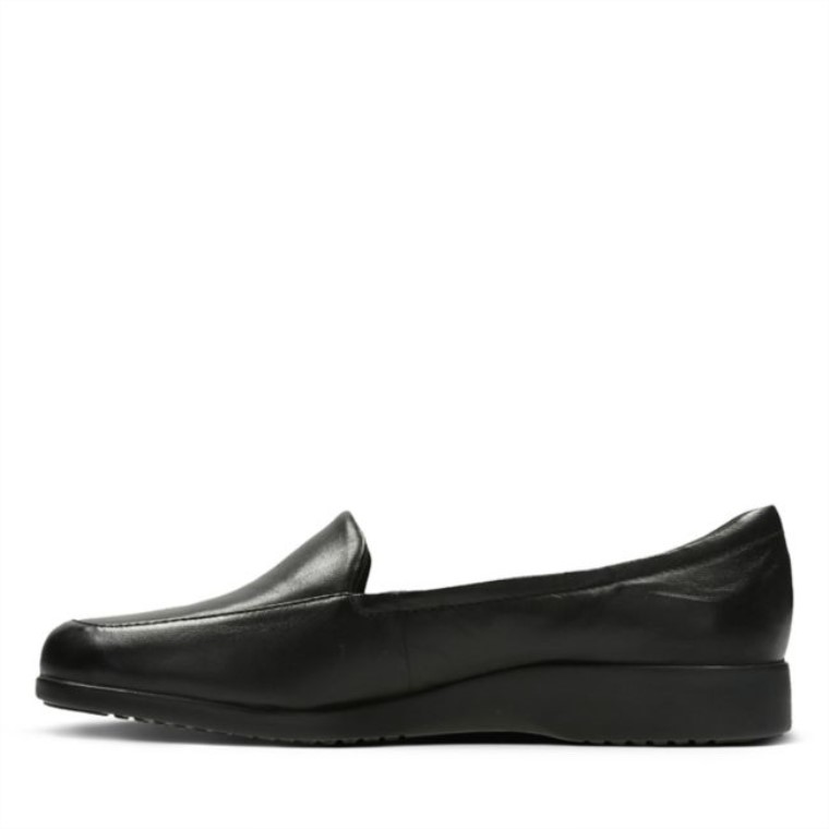 Georgia Cuero Negro Clarks Cuero Negro