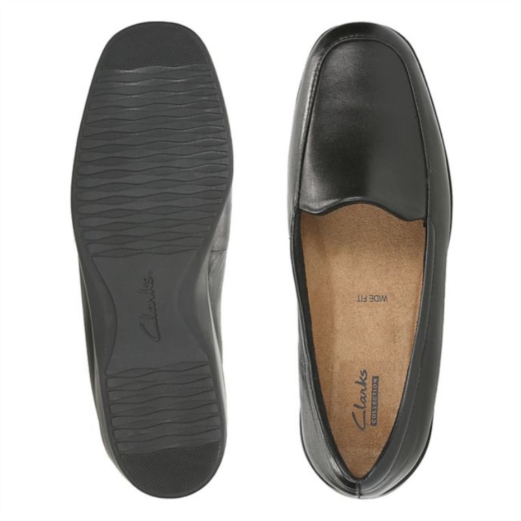 Georgia Cuero Negro Clarks Cuero Negro