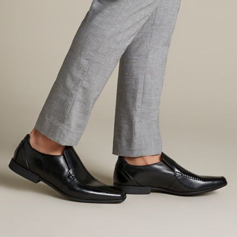 Costura Glement Cuero Negro Clarks Cuero Negro