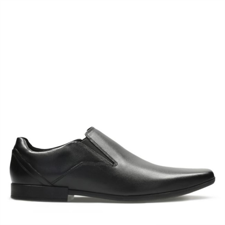 Slip Glement Cuero Negro Cuero Negro Clarks