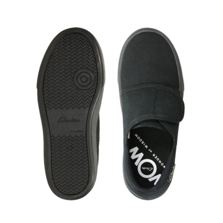 Hopper Run Niño Tela Negra Tela Negra Clarks