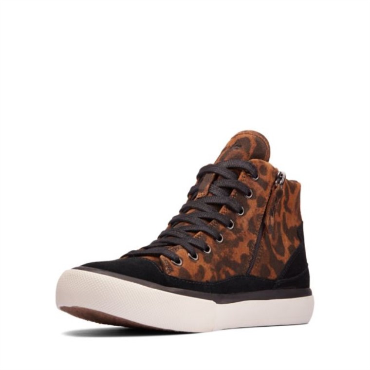 Ante Leopardo Clarks Apresuradamente Zip Hola Ante Leopardo