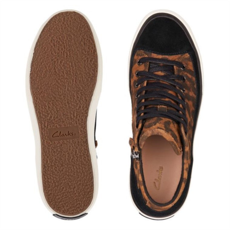 Ante Leopardo Clarks Apresuradamente Zip Hola Ante Leopardo