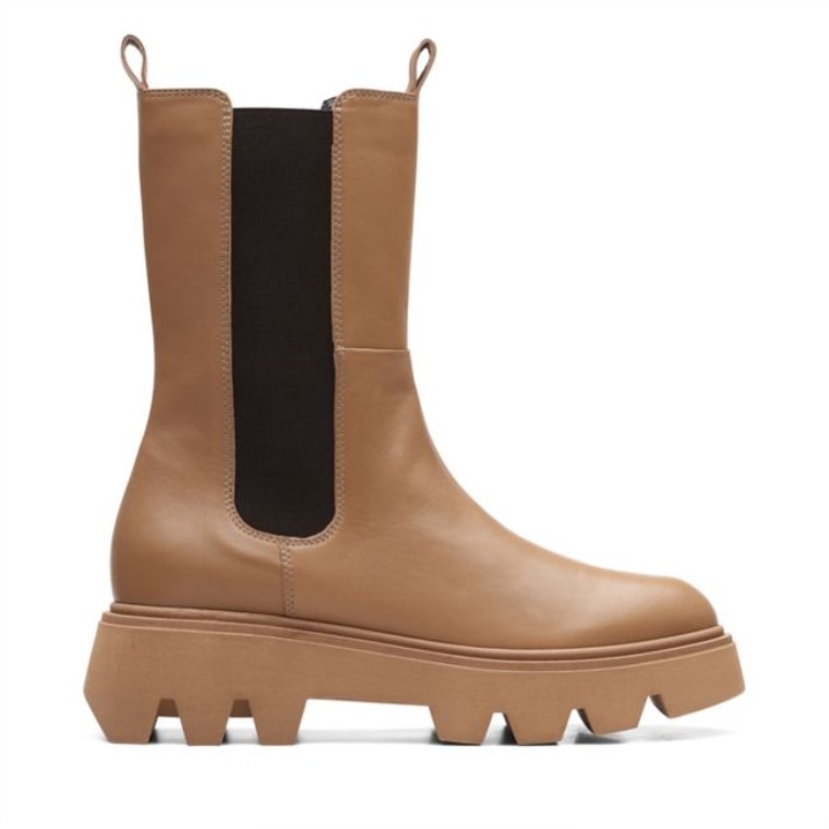 Cuero Marrón Claro Clarks Motive 20 Top Cuero Marrón Claro