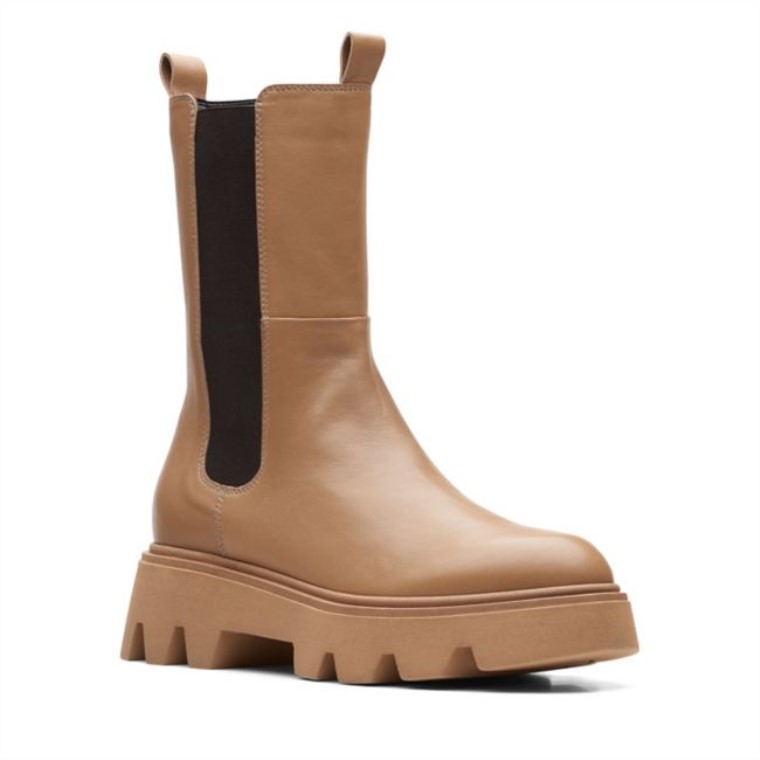 Cuero Marrón Claro Clarks Motive 20 Top Cuero Marrón Claro