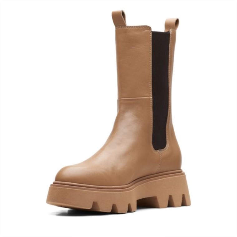 Cuero Marrón Claro Clarks Motive 20 Top Cuero Marrón Claro
