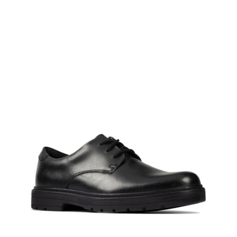 Loxham Derby Juvenil Cuero Negro Clarks Cuero Negro