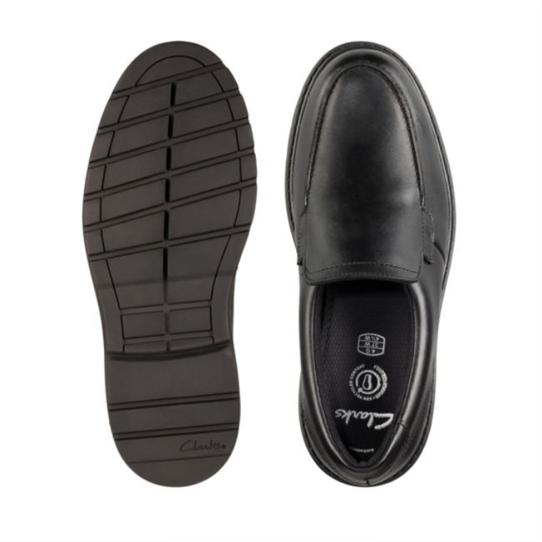 Loxham Grove Juvenil Cuero Negro Cuero Negro Clarks