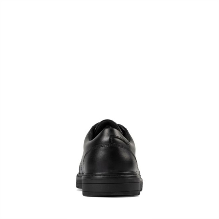 Loxham Pace Juvenil Cuero Negro Cuero Negro Clarks