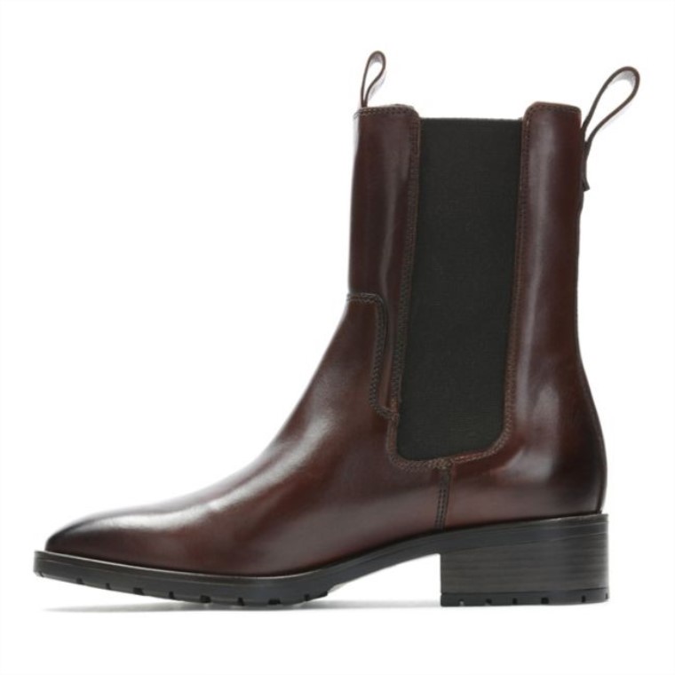 Lydia Top Cuero Marrón Británico Clarks Cuero Marrón Británico