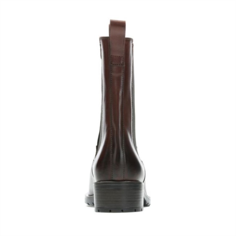 Lydia Top Cuero Marrón Británico Clarks Cuero Marrón Británico