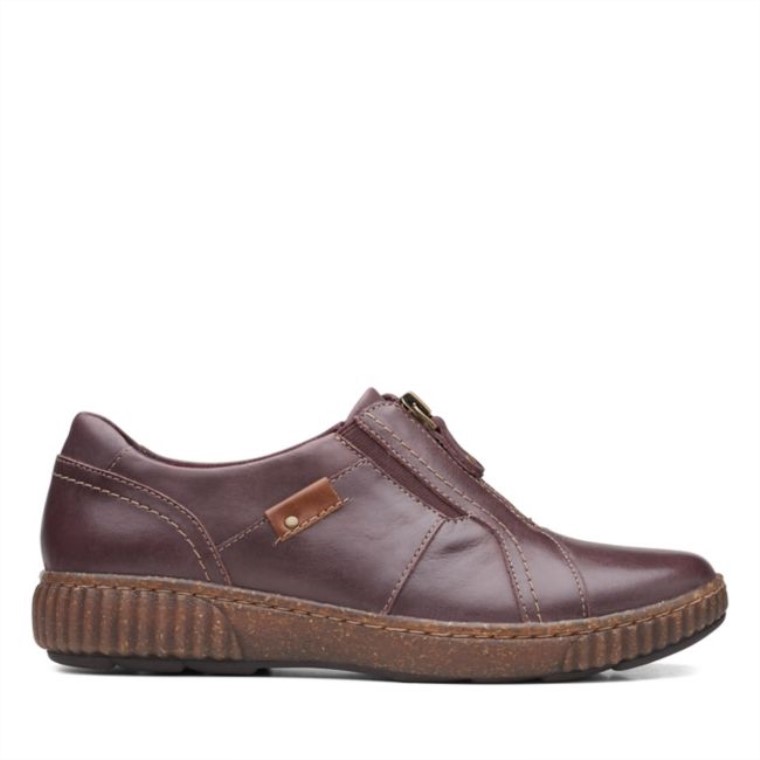 Cremallera Magnolia Cuero Burdeos Cuero Burdeos Clarks