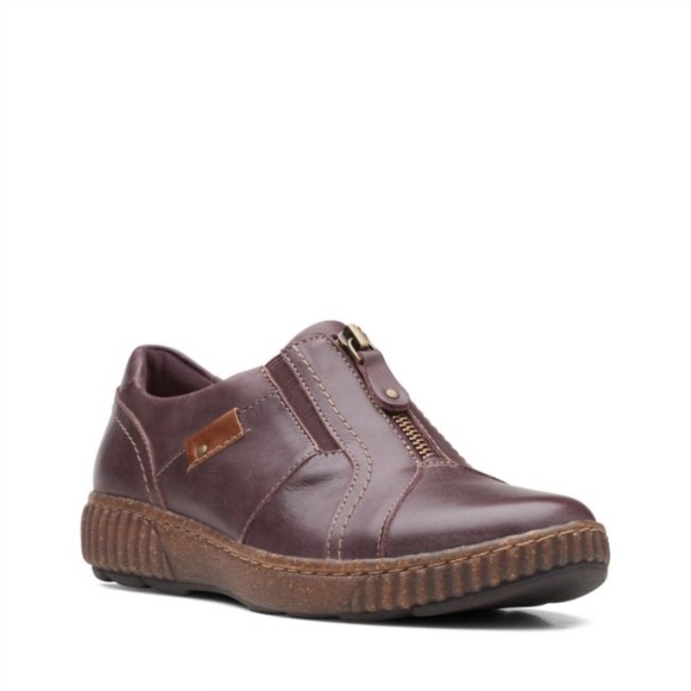Cremallera Magnolia Cuero Burdeos Cuero Burdeos Clarks