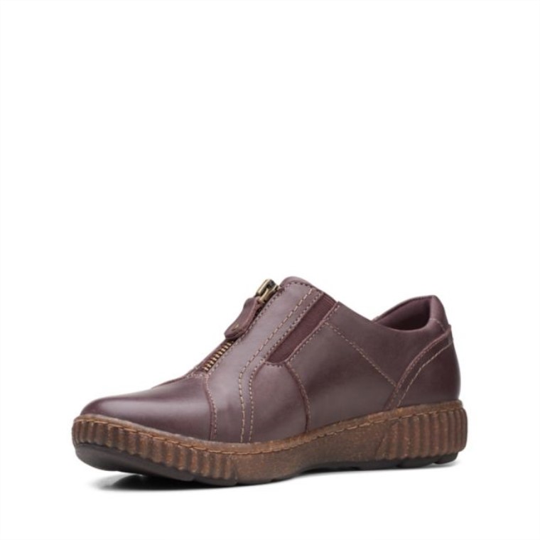 Cremallera Magnolia Cuero Burdeos Cuero Burdeos Clarks
