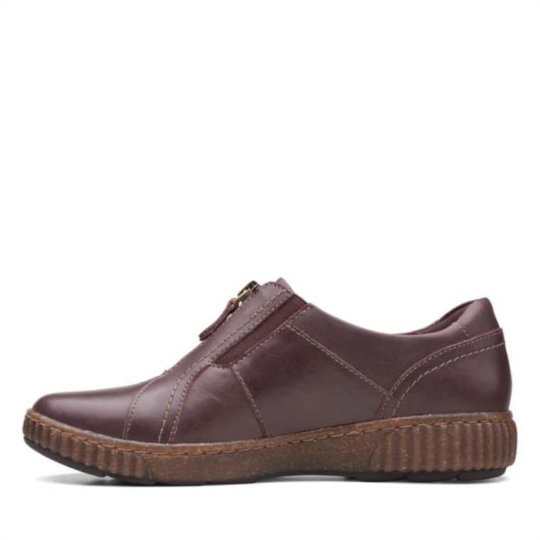 Cremallera Magnolia Cuero Burdeos Cuero Burdeos Clarks