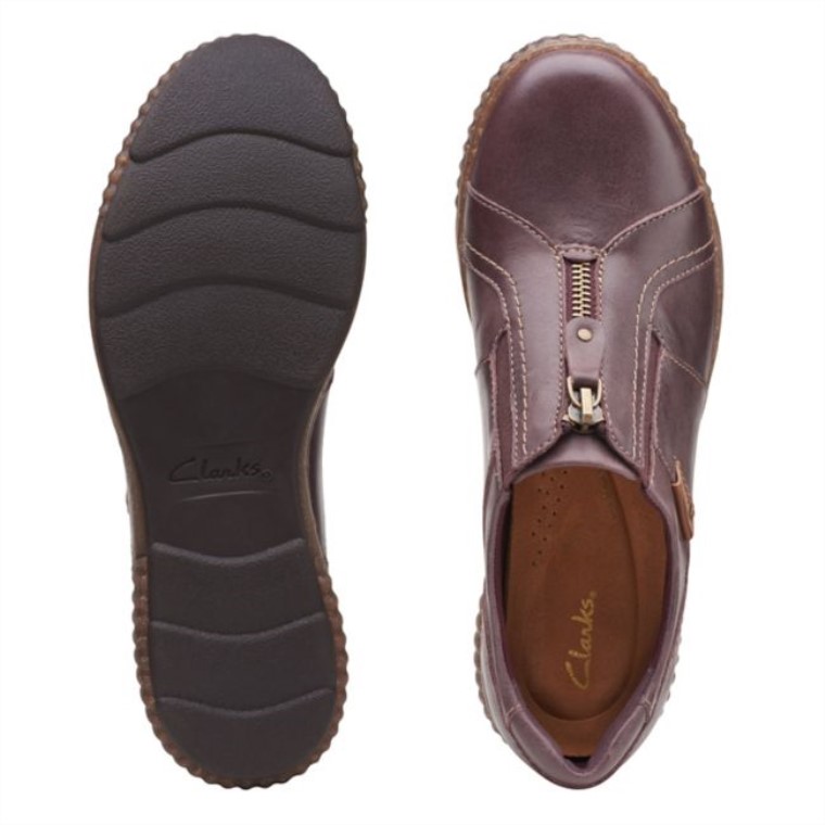 Cremallera Magnolia Cuero Burdeos Cuero Burdeos Clarks