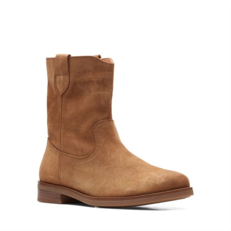 Memi Mid Tan Suede Clarks Tan Suede