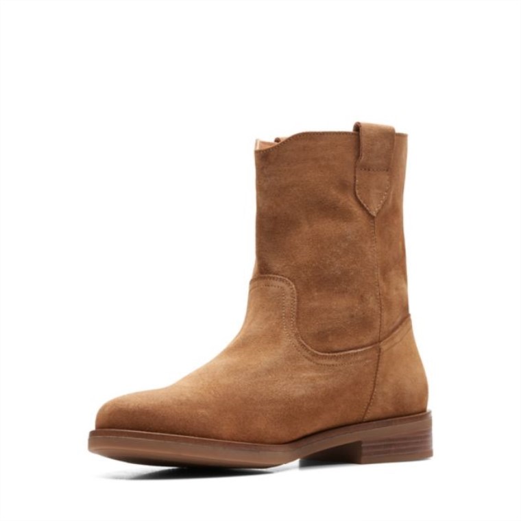 Memi Mid Tan Suede Clarks Tan Suede