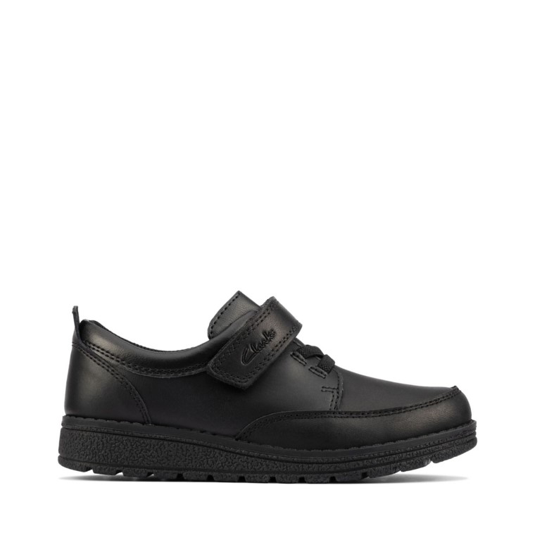 Mendip Tor Niño Cuero Negro Clarks Cuero Negro